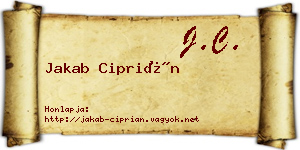 Jakab Ciprián névjegykártya
